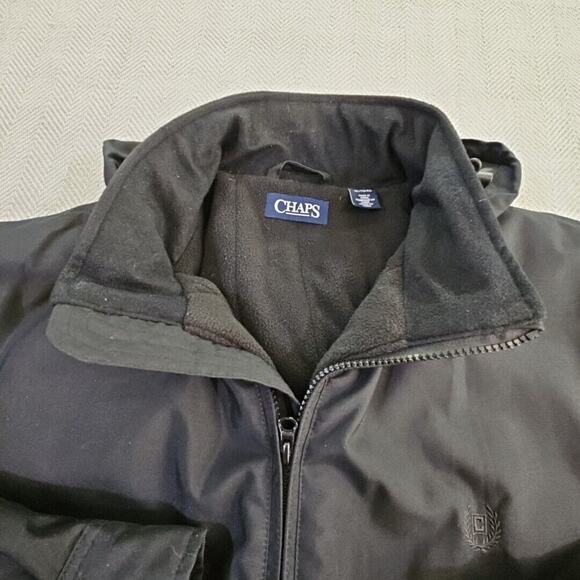 Chaps Heavy Coat Men's XL Navy Full Zip Stow-Away Hoodie Fleece Lined Drawstring - Picture 10 of 16